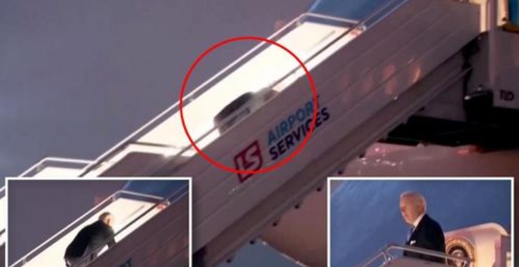 Împiedicatul de Biden a căzut iarăși pe scările avionului, de data asta cand părăsea Polonia de la Summitul B9. Semn rău! VIDEO