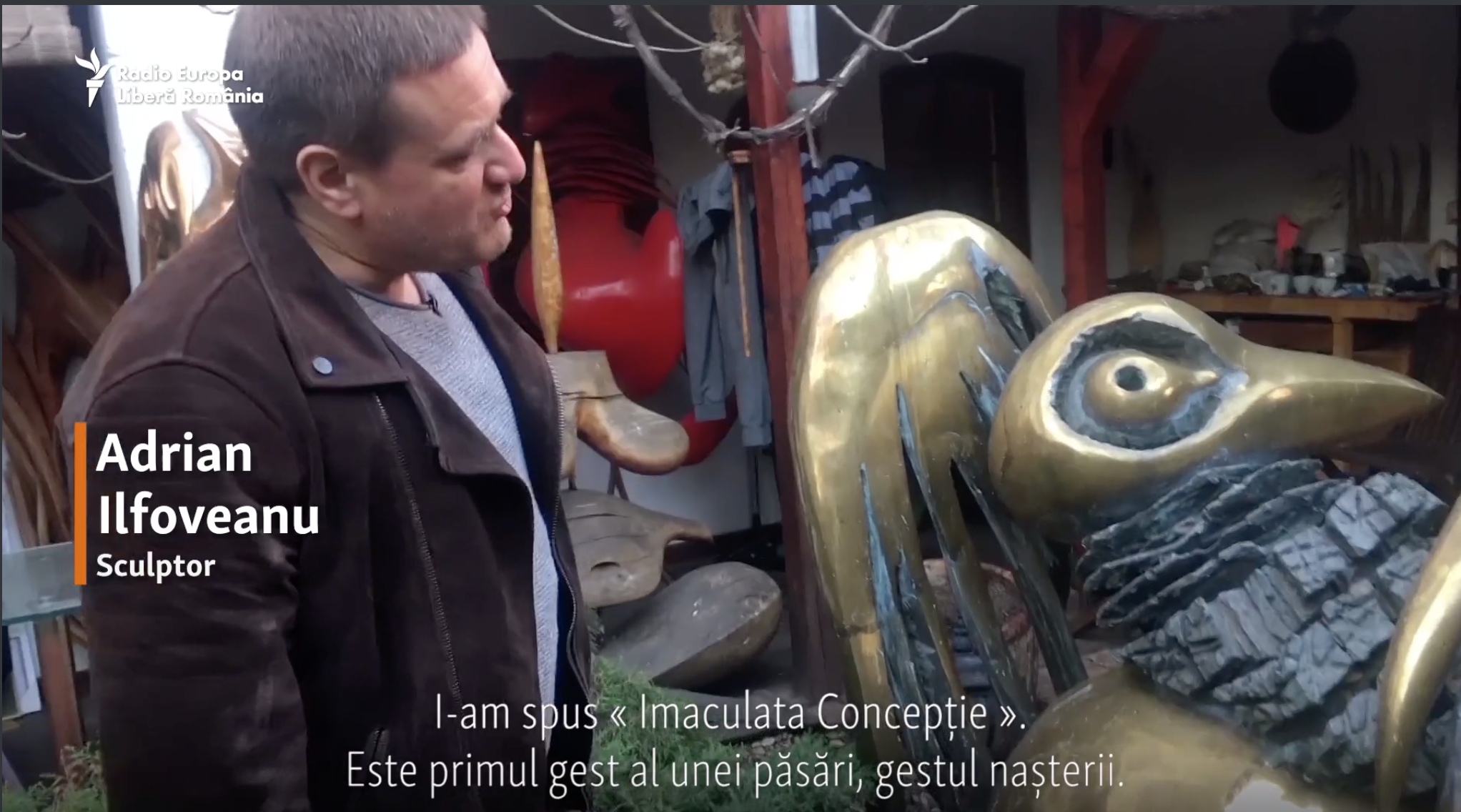 În atelierul sculptorului Adrian Ilfoveanu, creatorul statuetei Gopo
