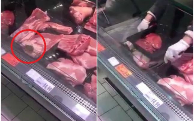 Şoarece in raionul de carne din Kaufland. Reacţia reprezentaţilor hipermarketului