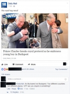 Daily Mail, despre vizita Prinţul Charles în România: "A încalcat protocolul regal îmbrăţişând un băiat în Budapesta"