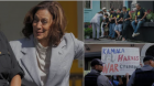 Kamala Harris dansează și aplaudă la un cântec de protest după care își dă seama că era împotriva ei!