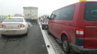 Traficul rutier a fost oprit pe autostrada A2, o maşină a luat foc