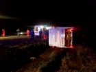 Un autocar cu 60 de pasageri s-a răsturnat în județul Constanța