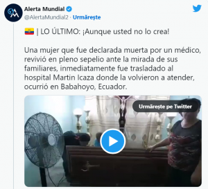 Șoc și groază: O femeie a înviat în timp ce familia o pregătea pentru înmormântare! VIDEO
