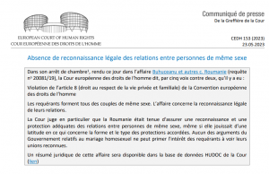 CEDO condamnă România pentru nerecunoașterea unei forme legale pentru cuplurile de același sex. Reactia Bisericii Ortodoxe Române