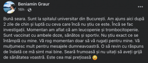 Ceea ce nu va spune nici Arafat, nici Gheorghiță: sportiv de performanta român internat cu leucopenie si tromocitopenie dupa vaccinare