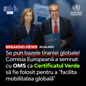 Cristian Terheș: Se pun bazele tiraniei globale! Comisia Europeană a semnat cu OMS ca Certificatul Verde să fie folosit pentru a