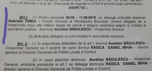 Firea fuge iarasi de 10 august si-l deleaga tot pe Badulescu sa spele rufele murdare