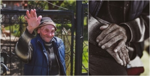 La 101 ani, Moș Longhin își îngrijește soția de 94 de ani paralizată la pat. Când era tânăr a luptat pe frontul de Est ca vânător de munte