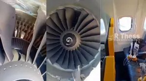 Noi imagini din avionul Ryanair în care un pasager a fost aspirat parțial prin hublou
