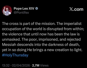 Papa Leon condamnă „ocupația imperialistă