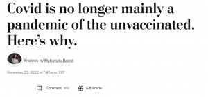 Pnetru prima oară SUA admite un exces de decese mai mare la vaccinați vs. nevaccinați. 58% din mortalitatea cauzată de Covid în SUA e la