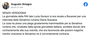 Profesorul Augusto Sinagra o critică dur pe jurnalista Lucia Goracci: