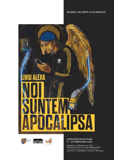 Îngerul în blugi cu mobil e la Muzeul de Artă din Cluj. Ziaristul Liviu Alexa deschide o expoziție de pictură apocaliptică