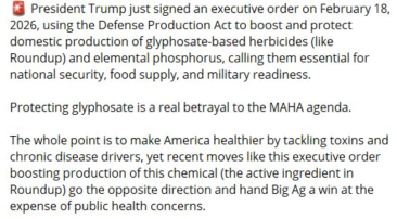 Donald Trump a trădat Agenda Sănătății lui Kennedy Jr. A semnat un ordin executiv care incurajeaza folosirea erbicidelor toxice si cancerigene