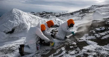 Muntele Erebus aruncă în aer zilnic praf de aur în valoare de 8.000 de dolari care se dep-une pe gheața din Antartica
