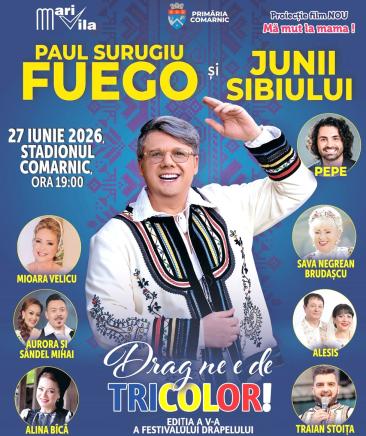 Sâmbătă, la Comarnic, o nouă ediţie a Festivalului Drapelului organizată de Mari Vila îi aduce pe scenă pe Fuego și Pepe, iar pe seară "Mă mut la mama!"