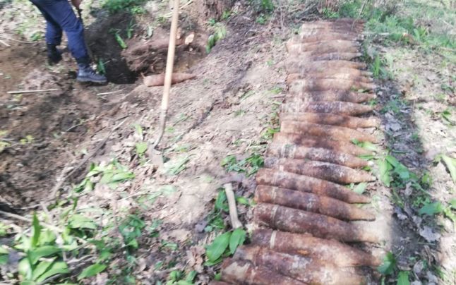 47 de proiectile din Al Doilea Război Mondial au fost descoperite într-o pădure din Iaşi. Căutările continuă