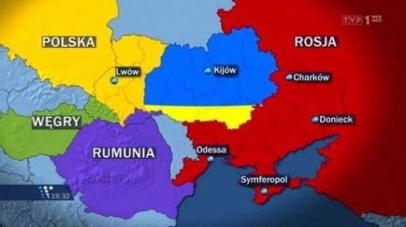 Un parlamentar ucrainean a prezentat o hartă a "noii Ucraine" pe care a văzut-o la televiziunea de stat din Polonia: României i-ar reveni Bucovina de Nord!