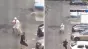 Imagini de la bătaia cu macete din Târgu Jiu. Două persoane au fost reținute
