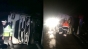 VALEA OLTULUI. Un tir s-a răsturnat peste o mașină