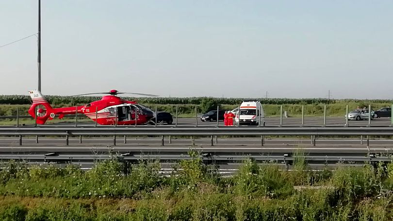 Accident grav pe Autostrada Soarelui! A fost nevoie de intervenția elicopterului SMURD