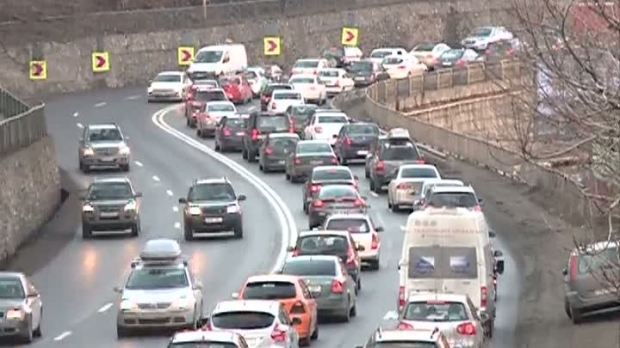 Aglomeraţie între Predeal şi Buşteni, pe sensul de mers către Bucureşti,