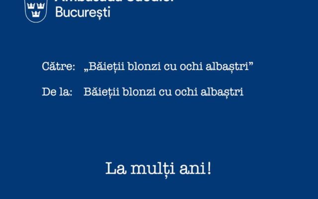 Ambasada Suediei de ziua SRI: La mulți ani de la Băieții blonzi cu ochi albaștri pentru
