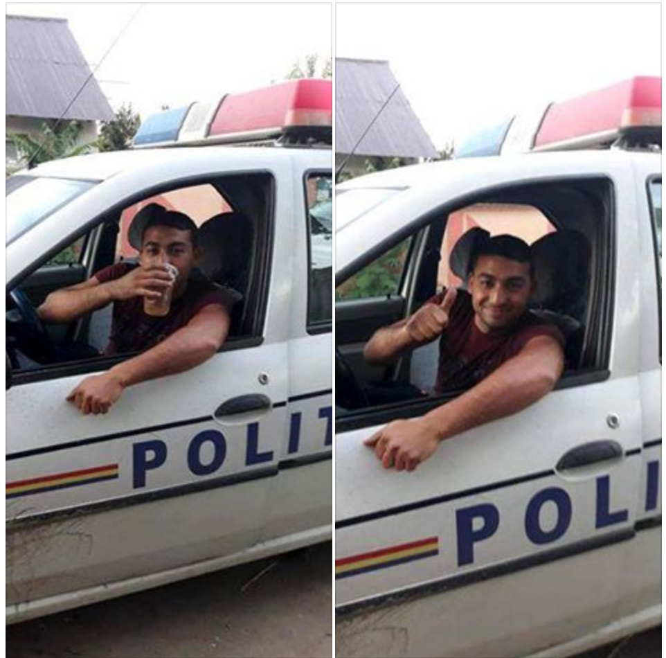 Anchetă internă la IPJ Teleorman, după ce un tânăr s-a pozat bând bere în maşina Poliţiei