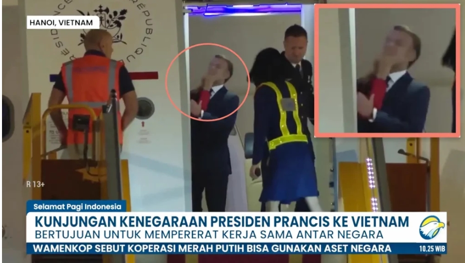Brigitte l-a pleznit pe Emmanuel Macron peste față la scara avionului în Vietnam: o scenă suprarealistă în Hanoi VIDEO