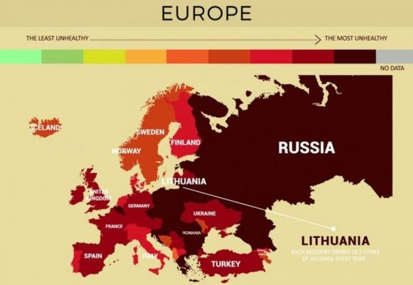 Care sunt tarile cu cel mai nesanatos mod de viata din lume. Unde se situeaza Romania