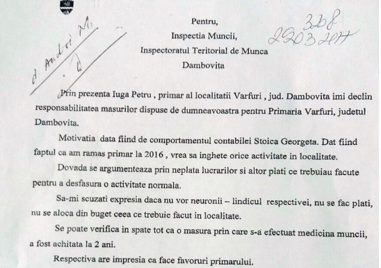 Ce a scris un primar într-un document oficial despre organul SEXUAL al contabilei