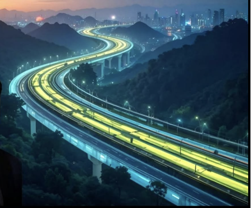 China a inventat betonul luminiscent si il foloseste la pavarea drumurilor si autostrazilor ca șoferii să vadă ca ziua