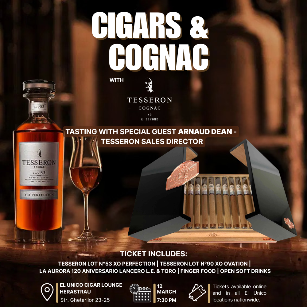 CIGARS & COGNAC WITH TESSERON - O seară dedicată măiestriei

