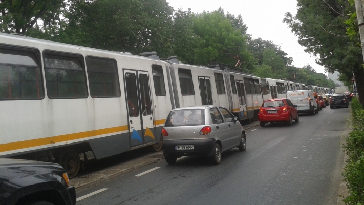 Circulaţia tramvaielor pe linia 41, blocata