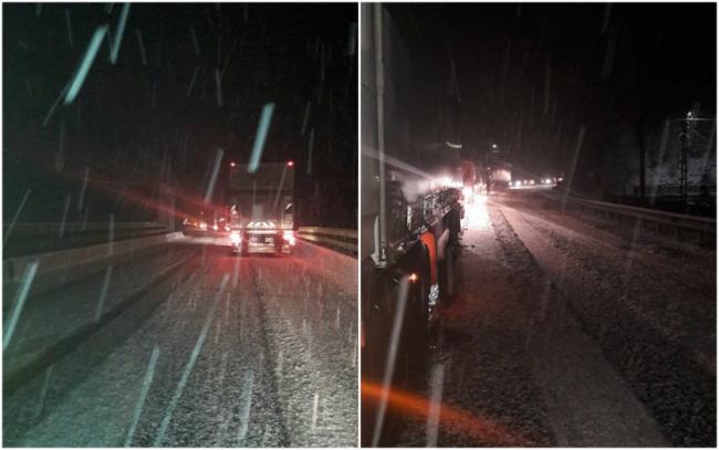 Circulatia pe Valea Oltului este complet blocată din cauza poleiului şi zăpezii