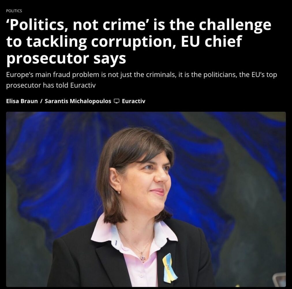 Conducerea UE e acuzată de Laura Codruța Kovesi că încearcă să mușamalizeze scandaluri de corupție
