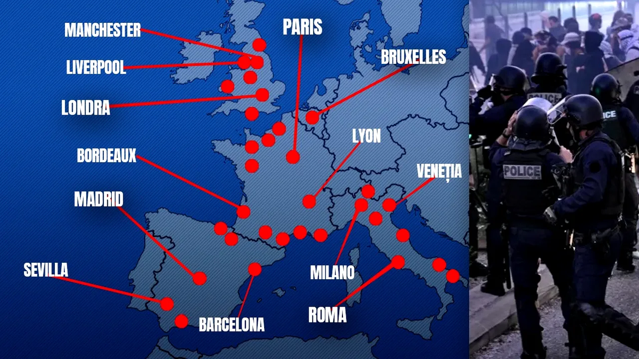 Cum s-a transformat Bătrânul Continent în spațiul revoltelor. Harta punctelor fierbinți  din Occident. În Europa de est e "liniste si pace"
