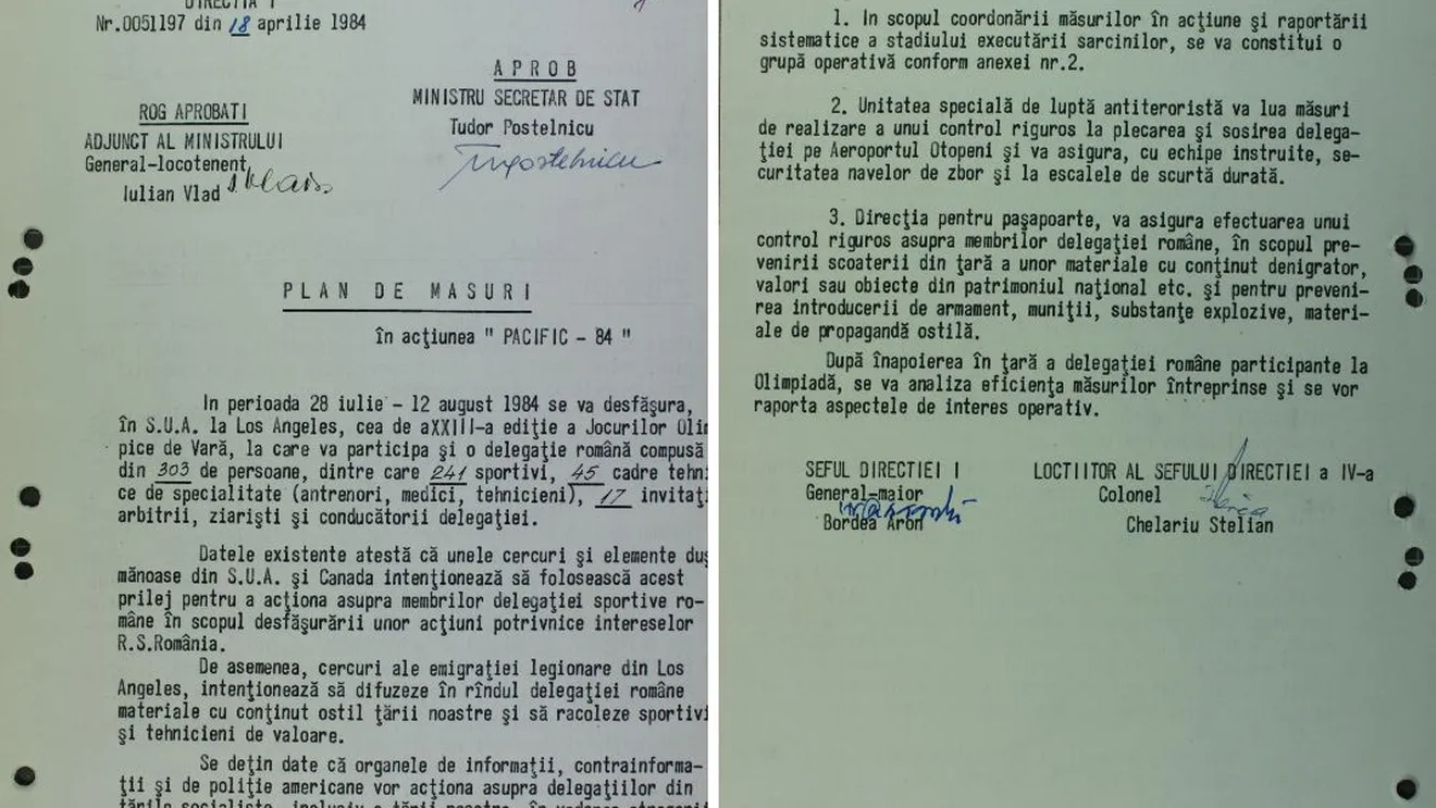 De la CNSAS - Olimpiada de la Los Angeles din 1984: unul din șase membri ai delegației României era informator al Securității
