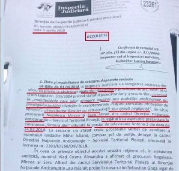 Document al Inspectiei Judiciare: Procurorii unitatii de elita a DNA au primit dauna totala!