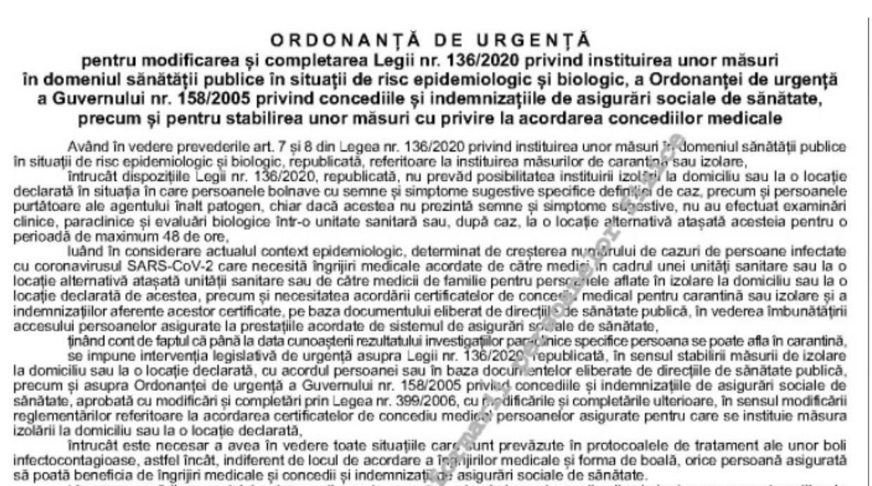 Document infiorator! OUG prin care statul se spală pe mâini de o parte din bolnavi: 