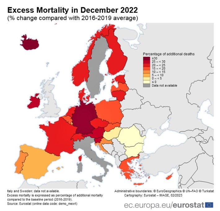 Eurostat: Explozie de morți excedentare în țările vaccinate din Europa. România și Bulgaria sunt pe minus!
