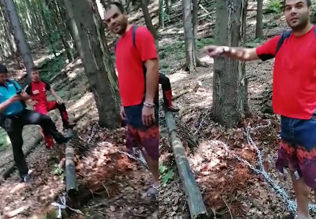 Experiment esuat in muntii Parang: Un tanar s-a legat cu lantul de un copac, iar dupa 3 zile a constatat ca nu mai are apa si mancare