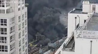 Explozie urmata de un incendiu puternic intr-o gara din Londra.