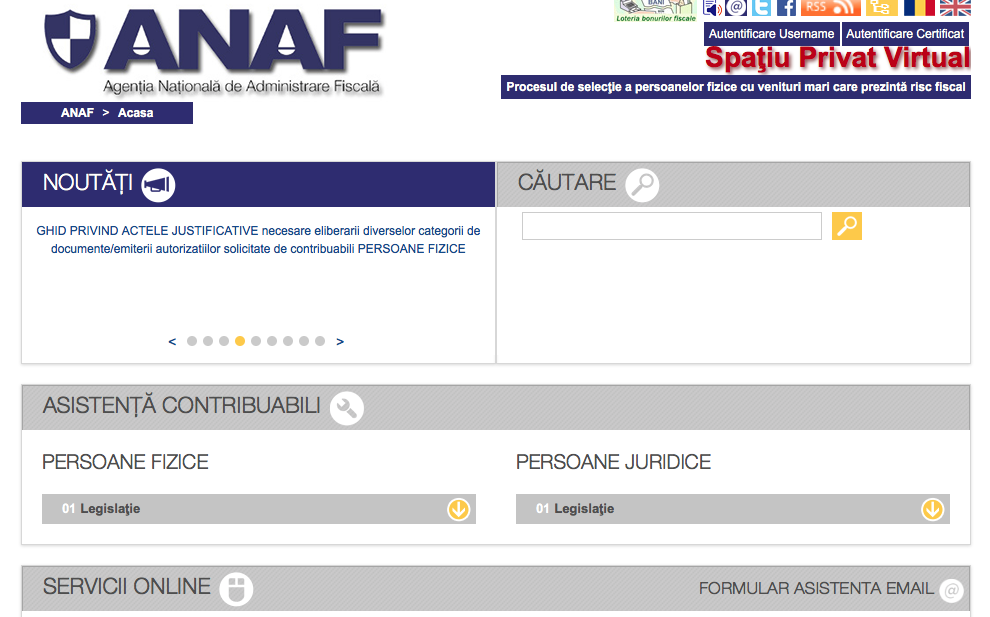 FAKE! Nu completați datele personale la falsul site al ANAF! 