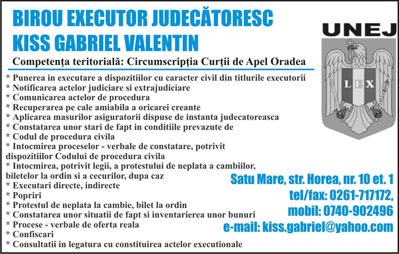 Gabriel Valentin Kiss, executor judecătoresc, trimis în judecată de DNA
