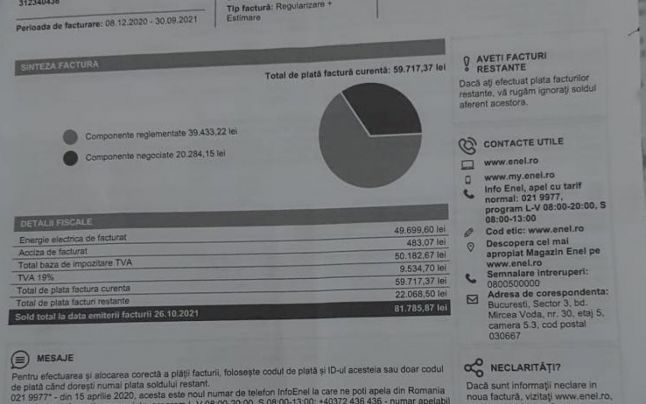 Guvernul Cîțu are creștere doar la jaful asupra cetățenilor: O craioveancă are de plătit la curent 16.000 de euro. 