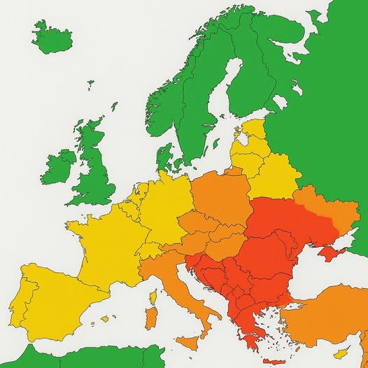 Harta tarilor europene in care cei meteosensibili se simt cel mai rău. România este printre cele mai afectate
