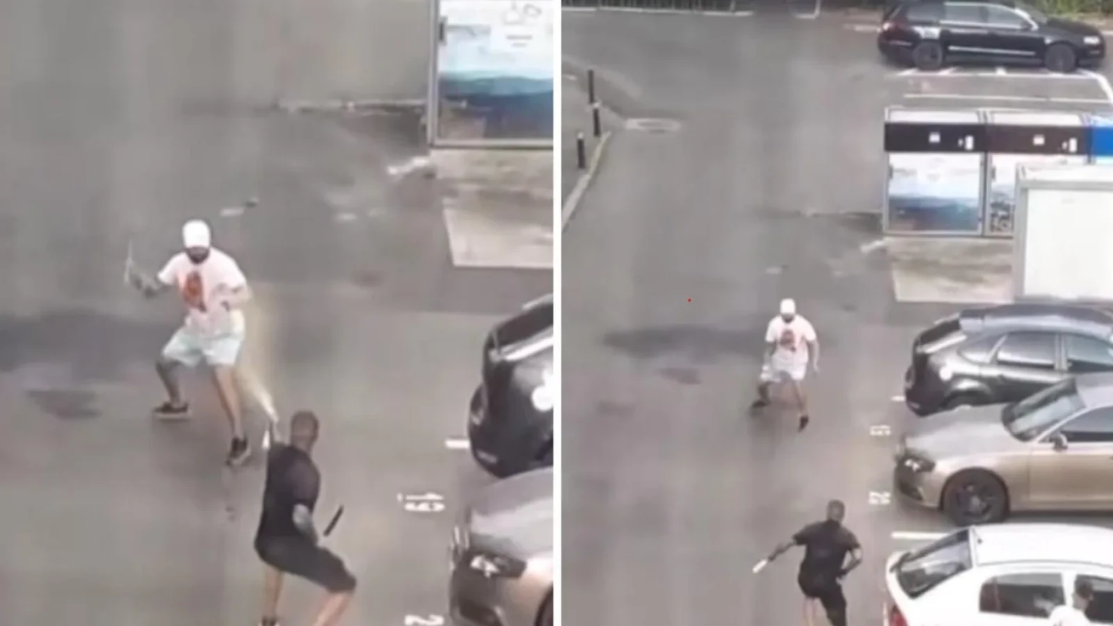 Imagini de la bătaia cu macete din Târgu Jiu. Două persoane au fost reținute
