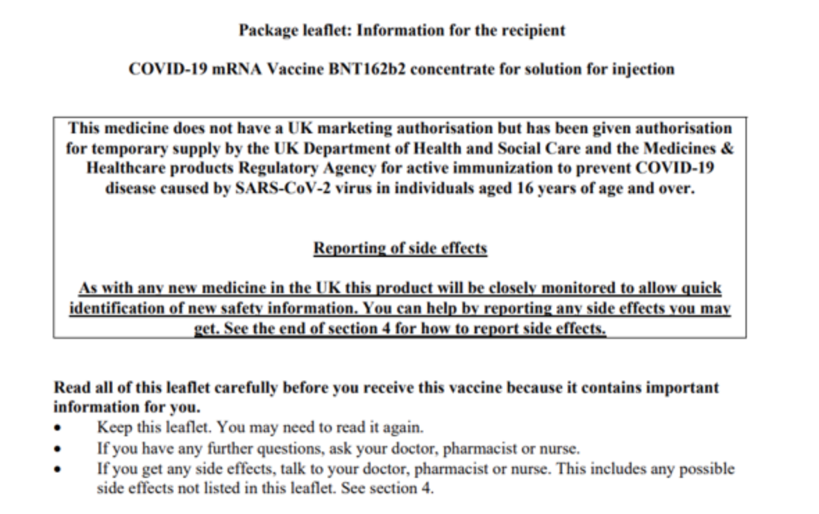 LISTA efectelor secundare din prospectul vaccinului anti-COVID 19 publicat recent: 1 din 10  persoane pot avea reactii adverse